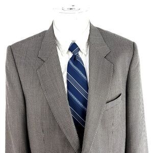 Vitale Barberis Canonico‎ Wool 2 Button Sport Coat 42R Black Brown Check Blazer